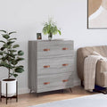 Sideboard in Eichenbraun und Grau mit Schubladen aus Holzwerkstoff