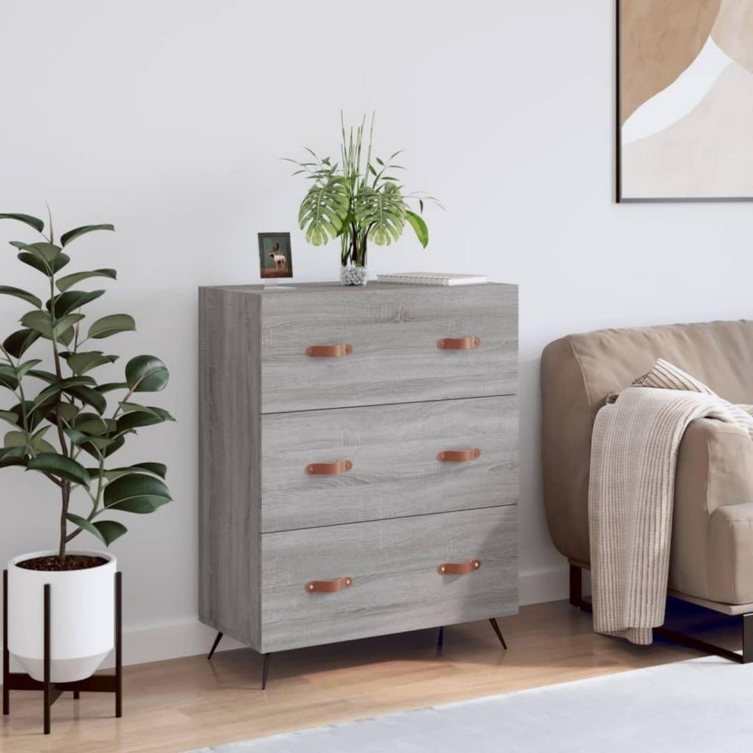 Sideboard in Eichenbraun und Grau mit Schubladen aus Holzwerkstoff
