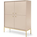 Beschichtete Flaechen an dem Sideboard mit den Massen 104 x 39 x 126 cm
