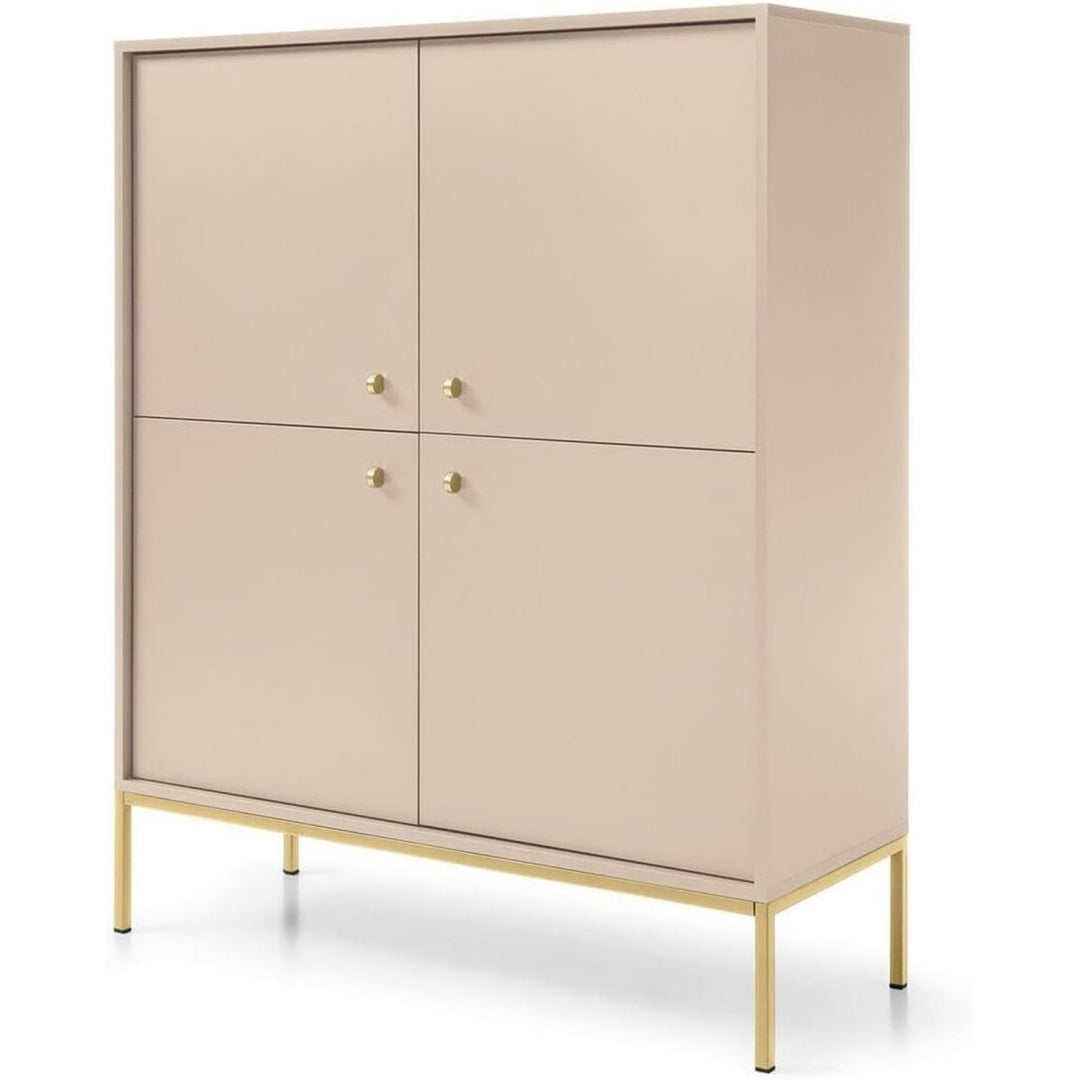 Beschichtete Flaechen an dem Sideboard mit den Massen 104 x 39 x 126 cm