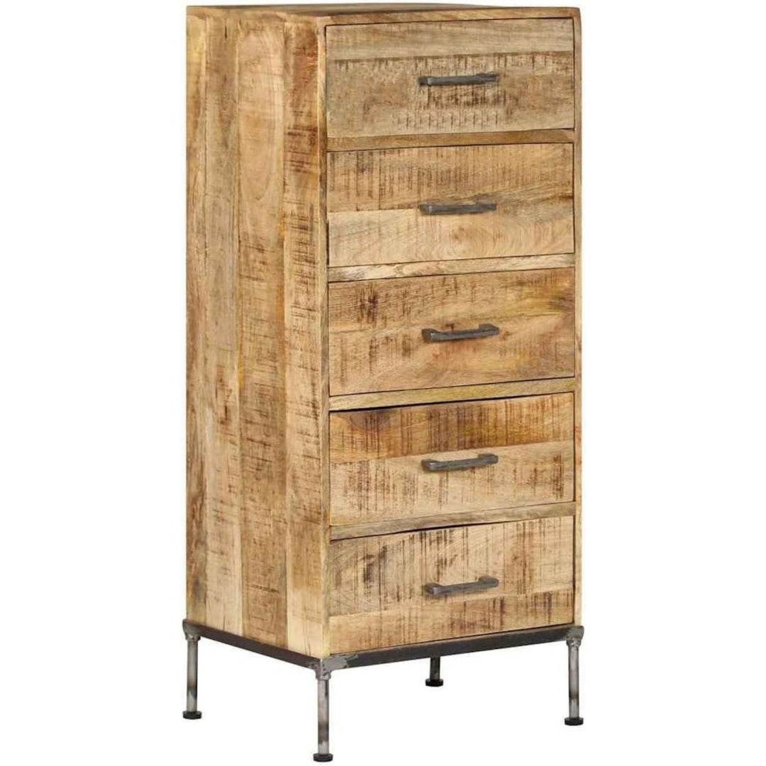 Hochschrank aus Mangoholz in Naturbraun