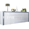 Sideboard mit 2 Tueren, grifflosen Fronten und Schubladen