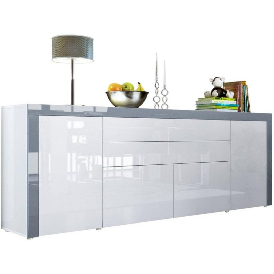 Sideboard mit 2 Tueren, grifflosen Fronten und Schubladen