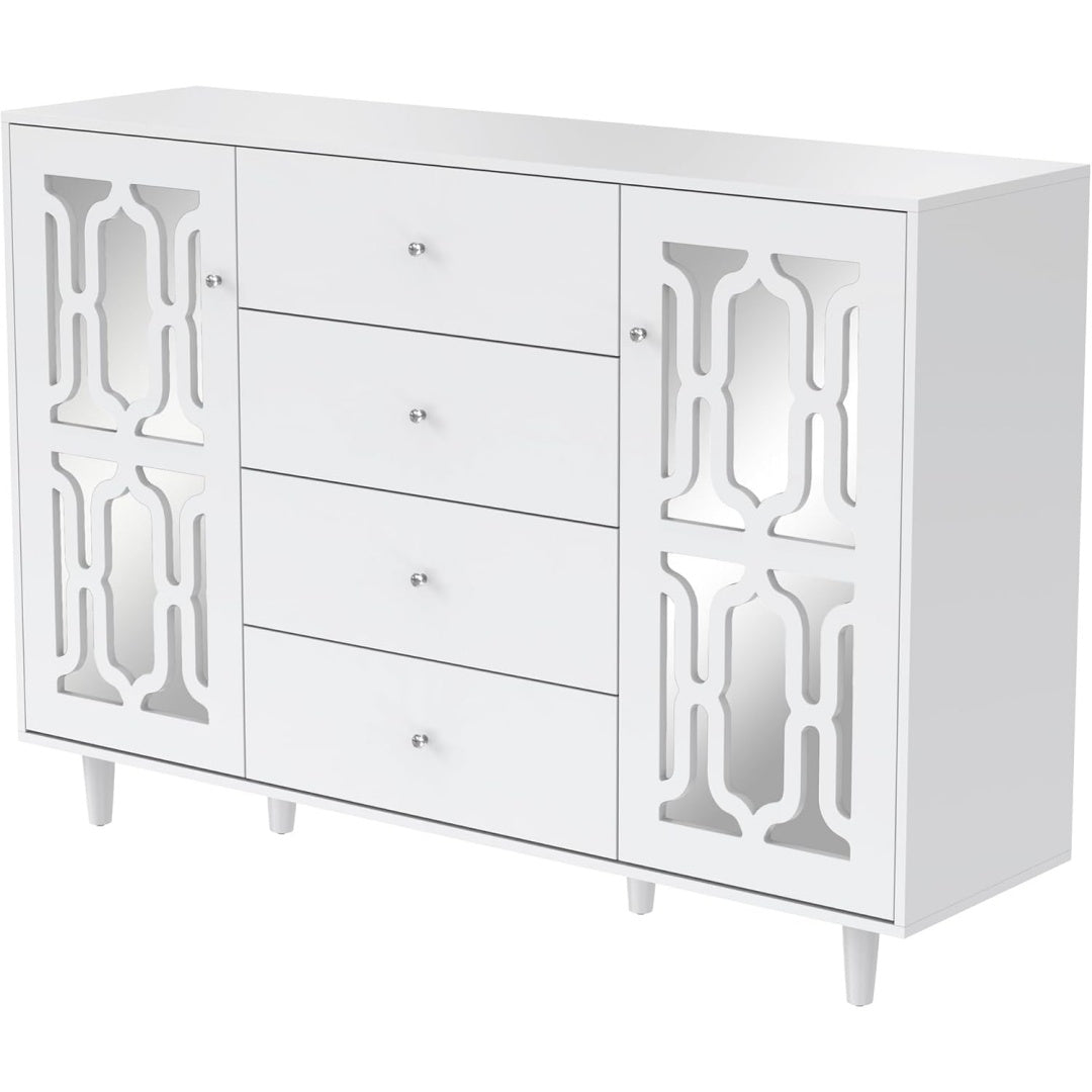 Sideboard mit 4 Schubladen und Glastueren