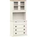 Hochschrank mit Schubladen und Metallgriffen