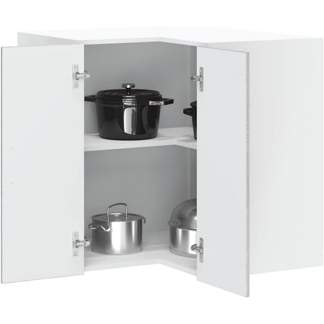 Wandschrank in Eichenbraun und Grau mit Wandmontage