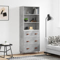 Hochschrank mit den Massen 69.5 x 34 x 180 cm in Betongrau