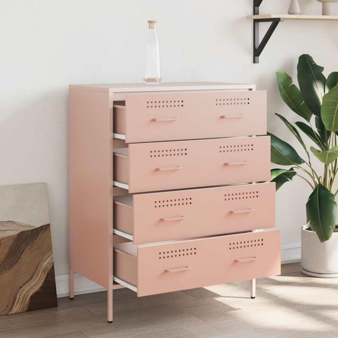 Das Sideboard misst 68 x 39 x 89 cm in Rosa