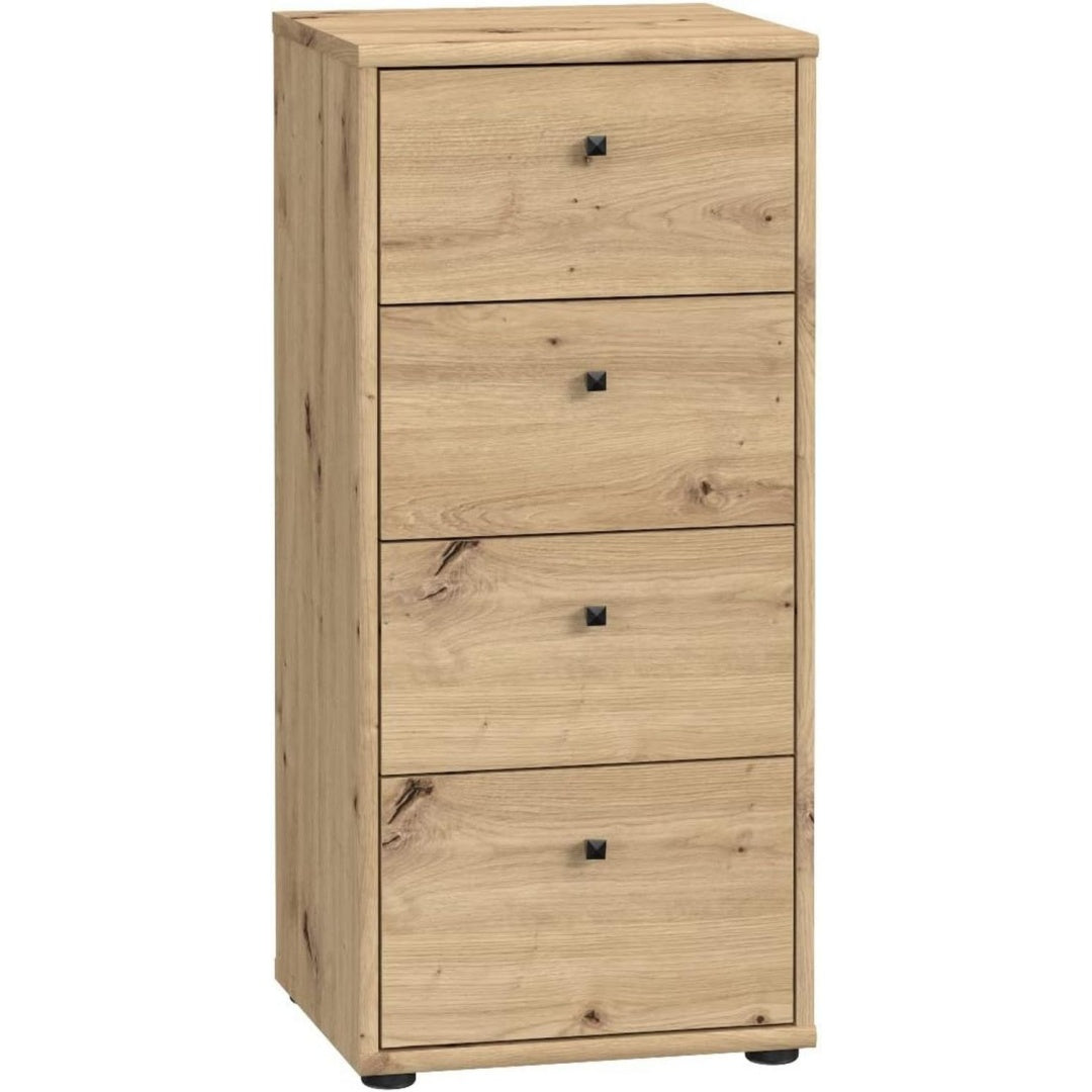 Der Hochschrank nimmt mit 38.6 x 85.5 x 34.8 cm Gestalt an